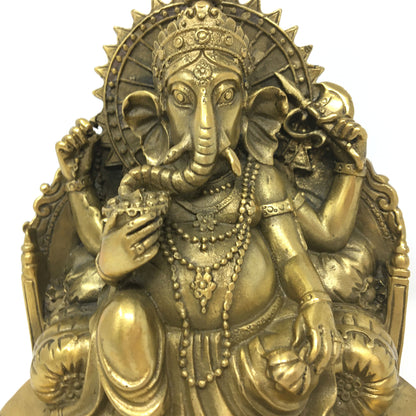 Lovely Detailed Brass Ganesh India Elephant God Statue –Obstacle Remover 5.75"