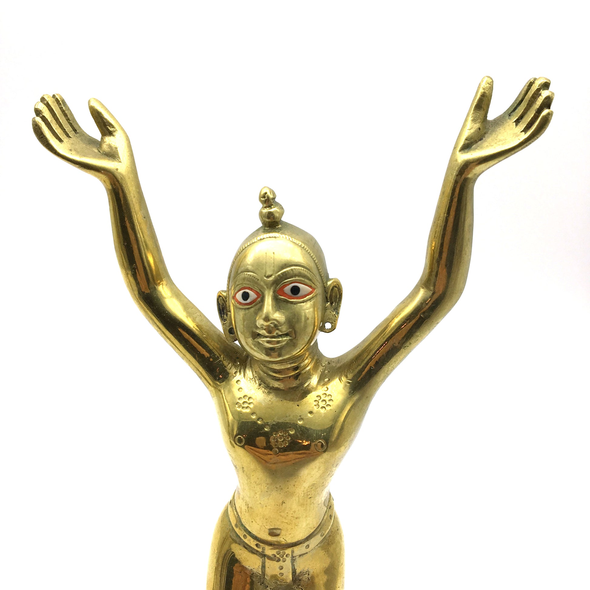 Beautiful Gaura Gour Nitai Brass Deities India God Statue W/ Clothes and Crowns 7" - Montecinos Ethnic