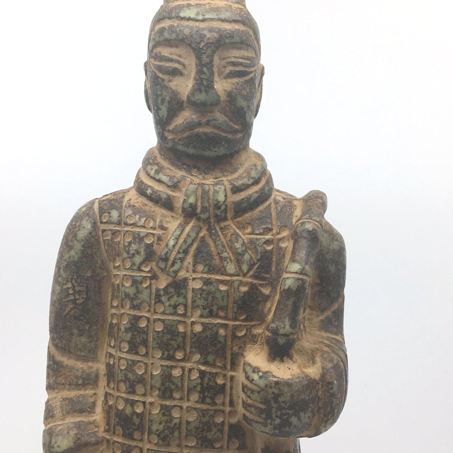 Antique Terracotta Standing Chinese China Warrior Soldier Guard Statue Idol 13.5 - Montecinos Ethnic