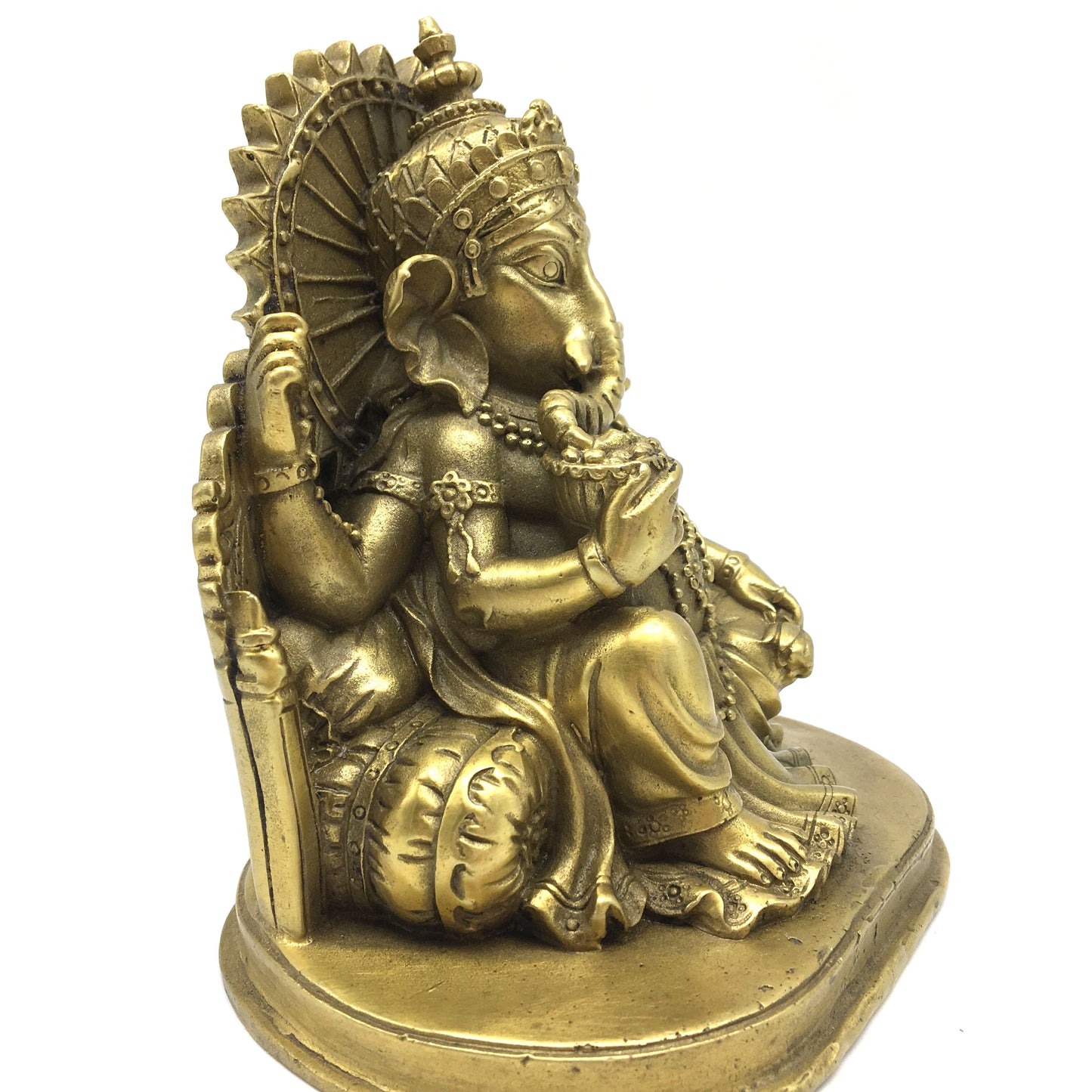 Handmade Brass Ganapati Ganesh India Elephant God Obstacle Remover Statue