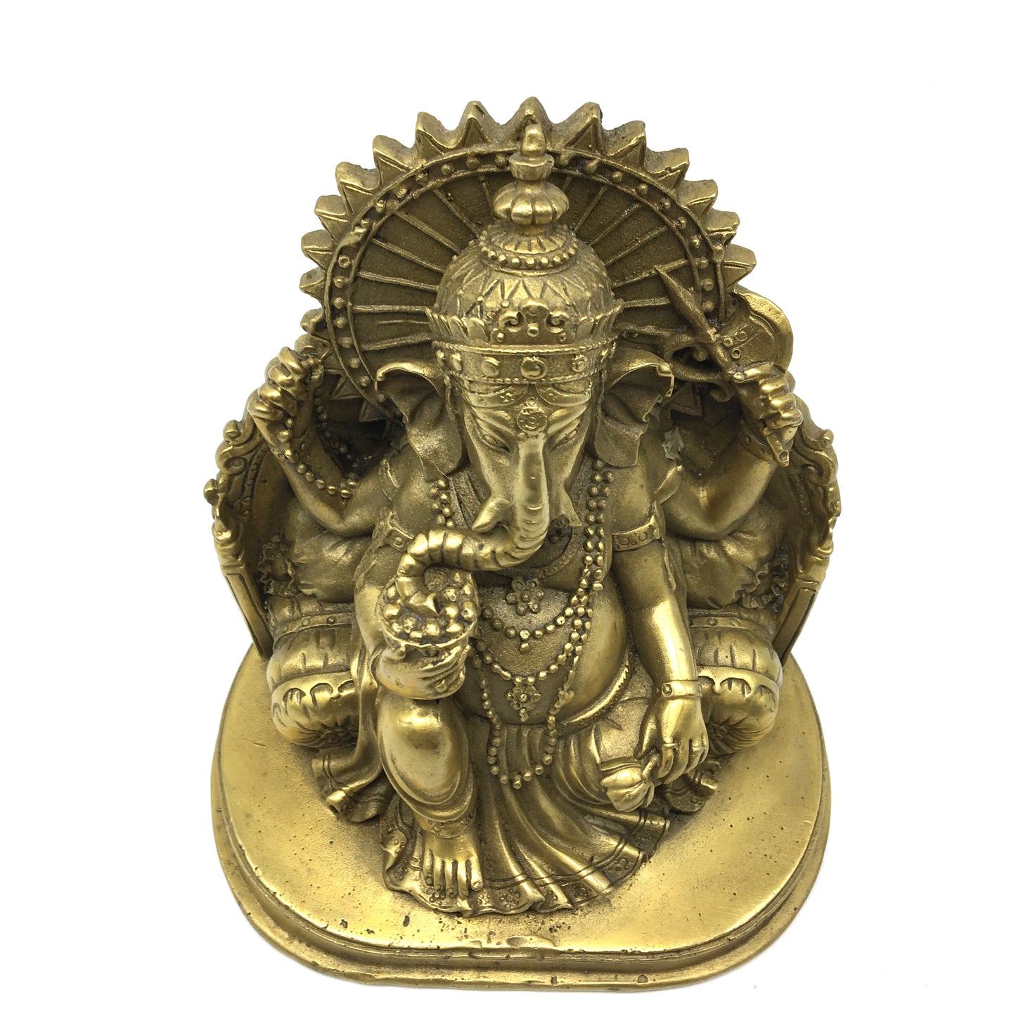 Handmade Brass Ganapati Ganesh India Elephant God Obstacle Remover Statue