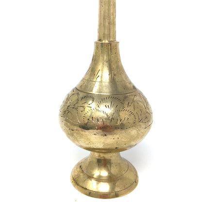Brass India Gulabdani Perfume Rosewater Temple Sprinkler 13.75" - Handcrafted