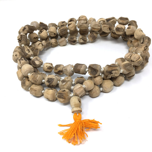 Holy Tulsi Tulasi- Handcrafted Japa Mala Beads -108 Prayer Beads Knotted 41.5"