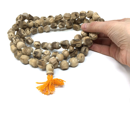 Holy Tulsi Tulasi- Handcrafted Japa Mala Beads -108 Prayer Beads Knotted 41.5"