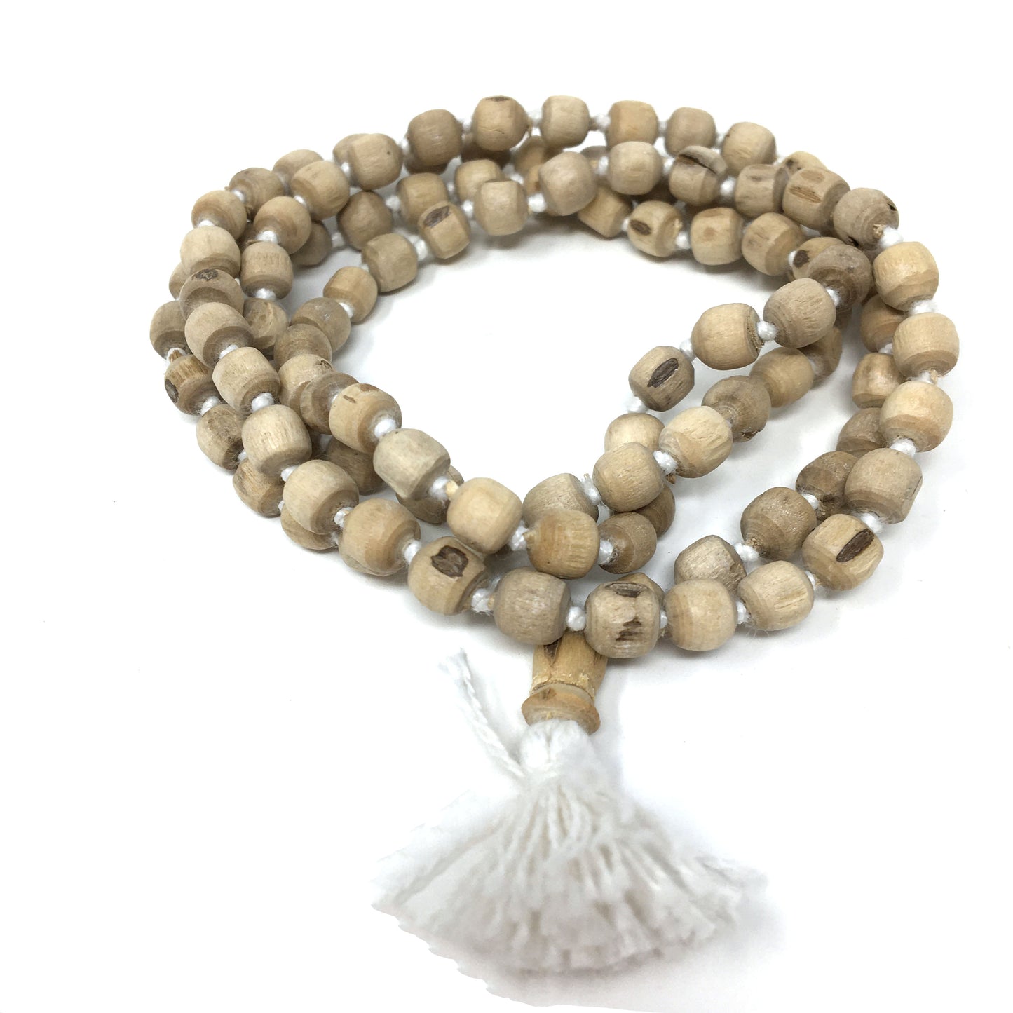 19" Japa Mala Beads  - India Tulsi Tulasi- 108 Handcrafted Knotted Prayer Beads