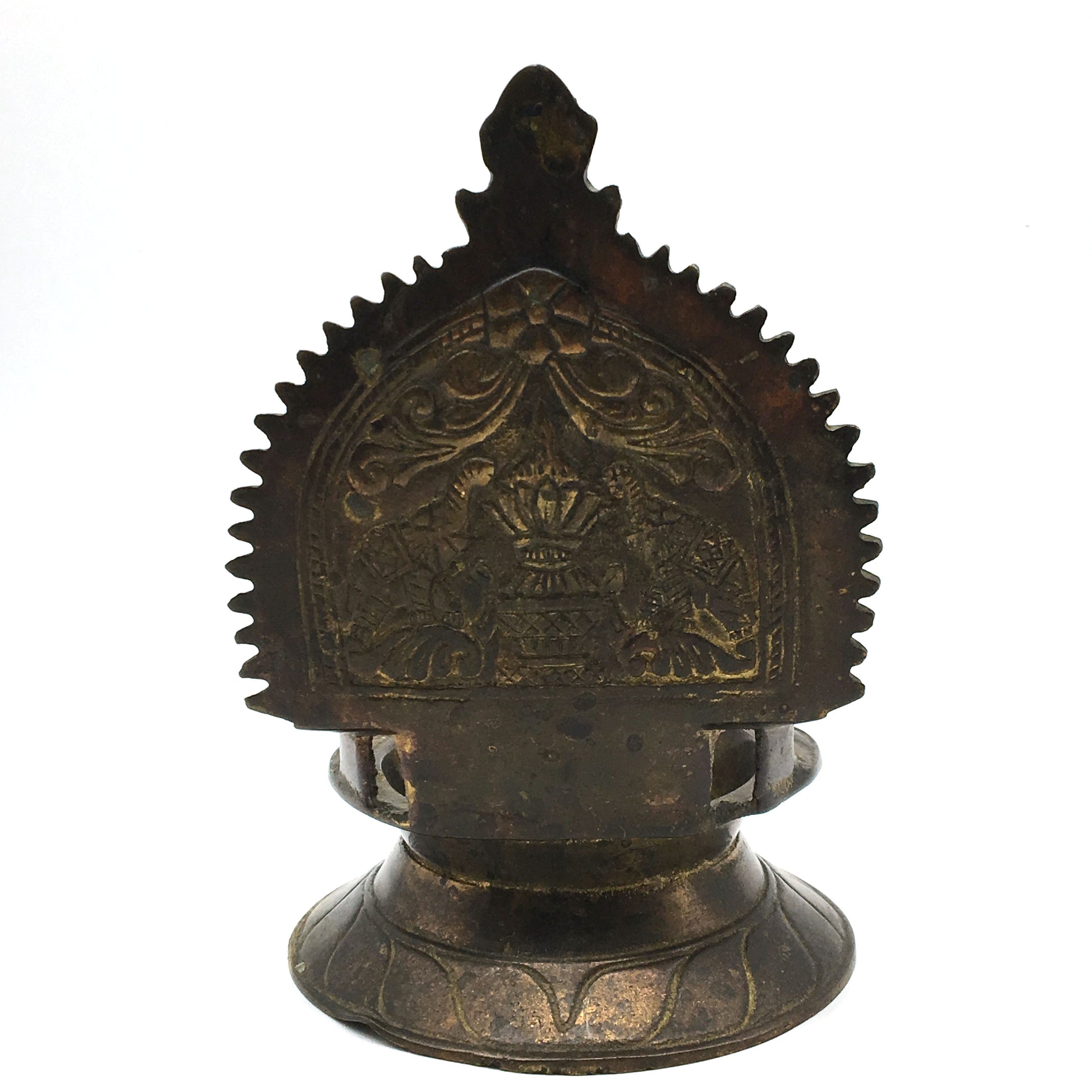 Vintage Brass Oil Diya Aarti Deepak Lamp Puja Offering - Goddess Lakshmi - Montecinos Ethnic