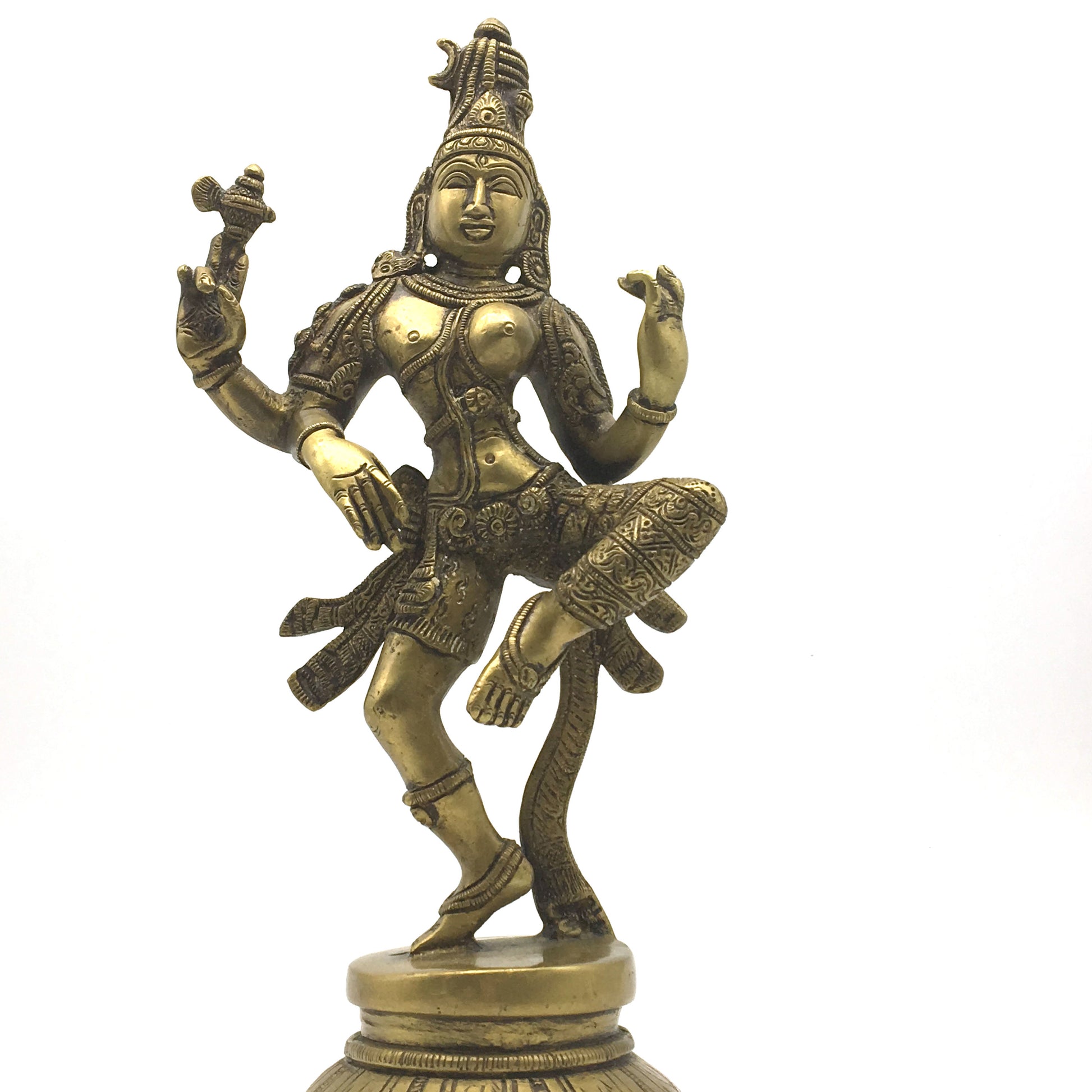Handcrafted India Brass Dancing Ardhanarishvara Statue Murti-  Shiva Statue 12.2 - Montecinos Ethnic