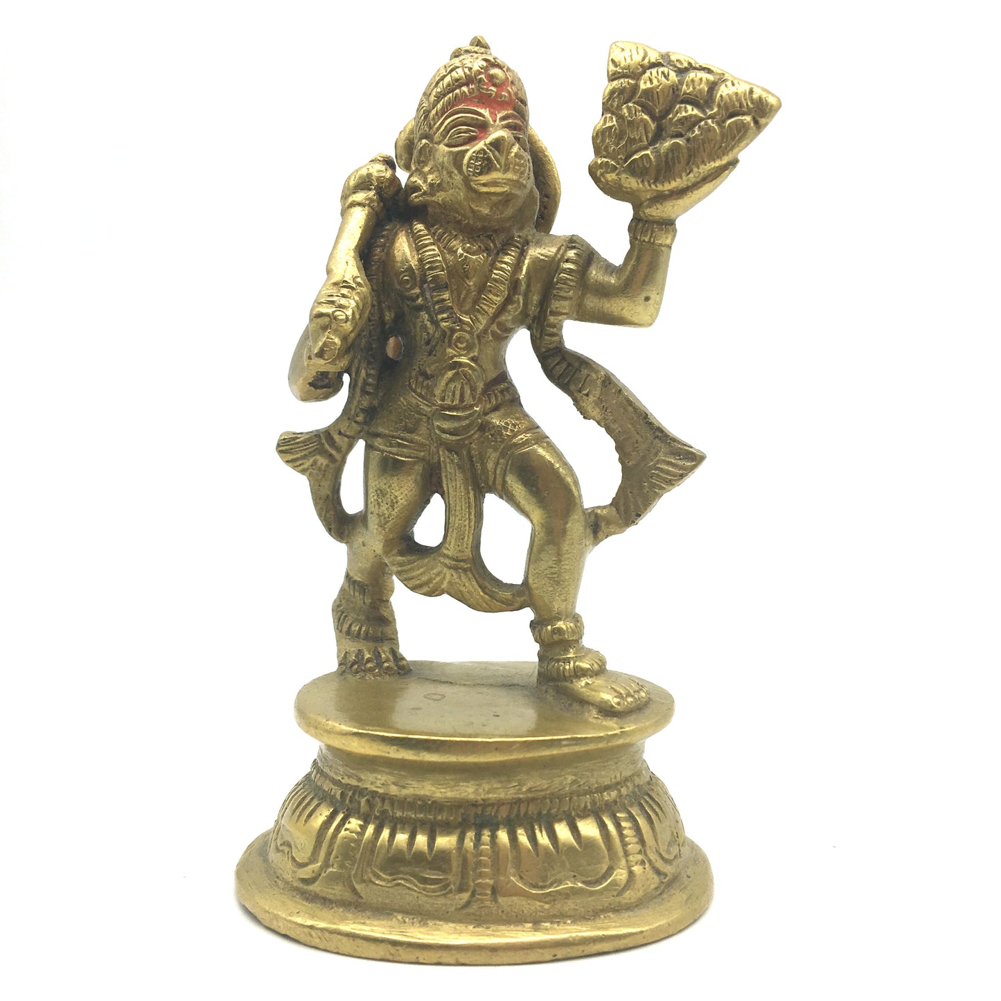 Handcrafted Brass India God Hanuman Hanumanji Murti Statue 4" - Monkey God - Montecinos Ethnic
