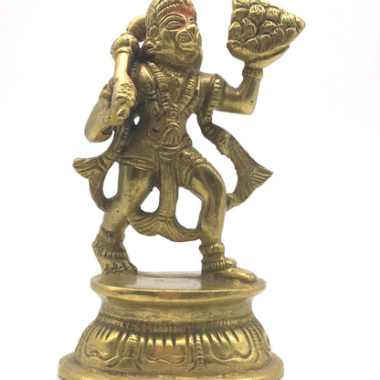 Handcrafted Brass India God Hanuman Hanumanji Murti Statue 4" - Monkey God - Montecinos Ethnic