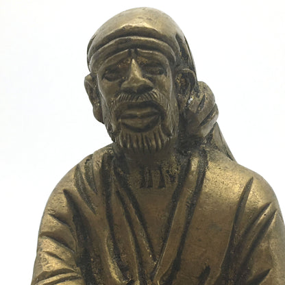 Vintage Handcrafted Brass India Religious Guru Shirdi Sai Baba Statue Murti - Montecinos Ethnic