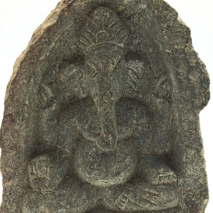 Hand-carved in Solid Stone Ganesh Ganapati India Elephant God Sculpture Figure 4 - Montecinos Ethnic