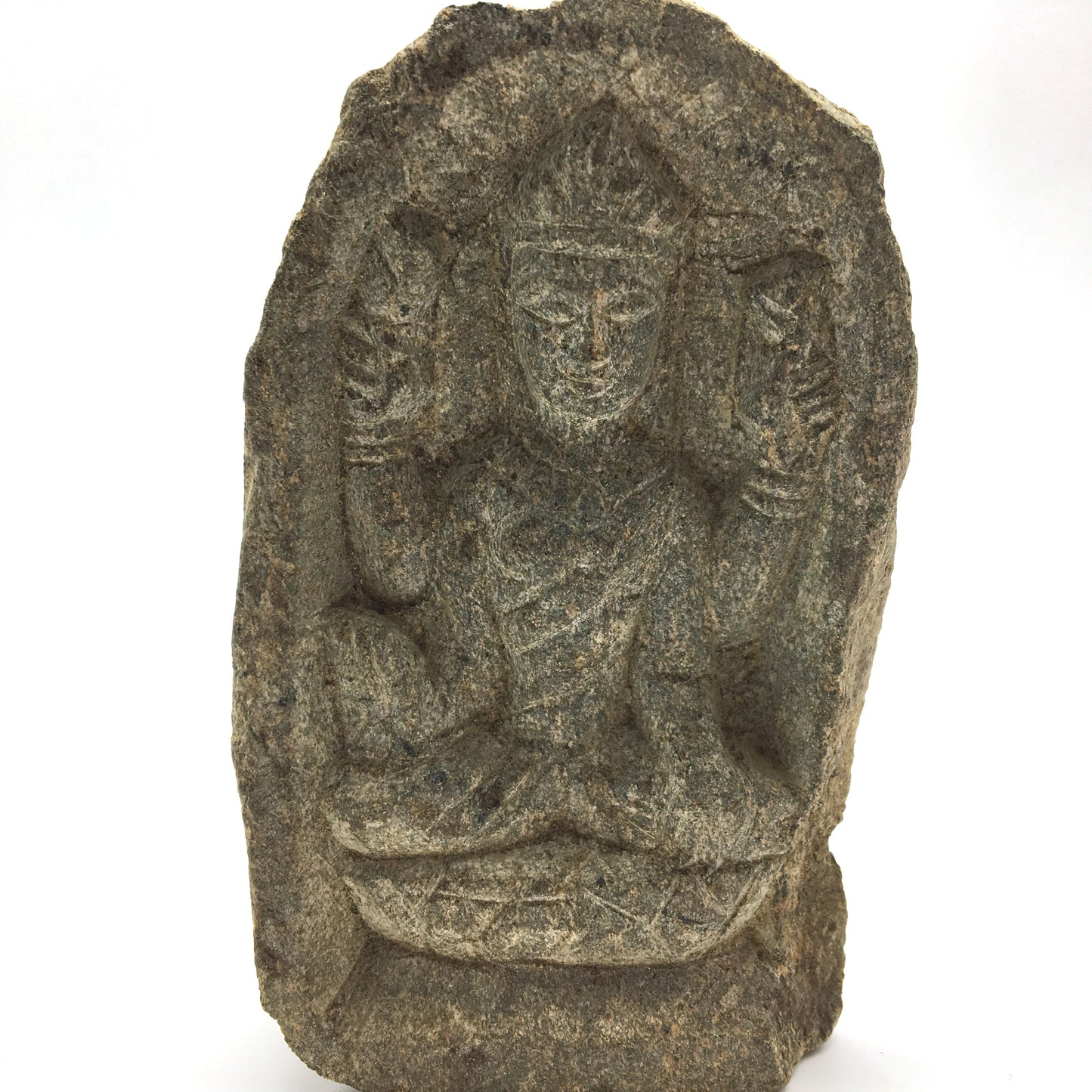 Solid Stone Hand-carved  India Goddess Maha Lakshmi Laxmi  Sculpture Figure 3.5" - Montecinos Ethnic