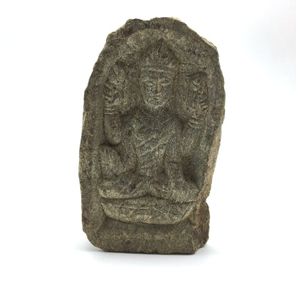 Solid Stone Hand-carved  India Goddess Maha Lakshmi Laxmi  Sculpture Figure 3.5" - Montecinos Ethnic
