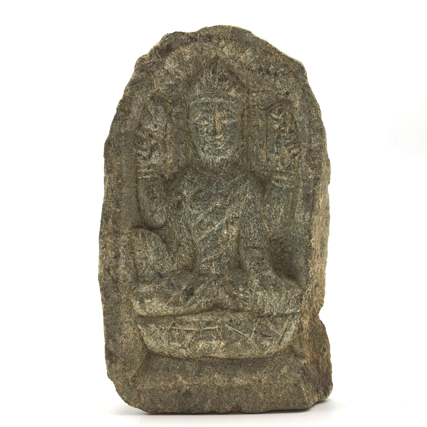 Solid Stone Hand-carved  India Goddess Maha Lakshmi Laxmi  Sculpture Figure 3.5" - Montecinos Ethnic