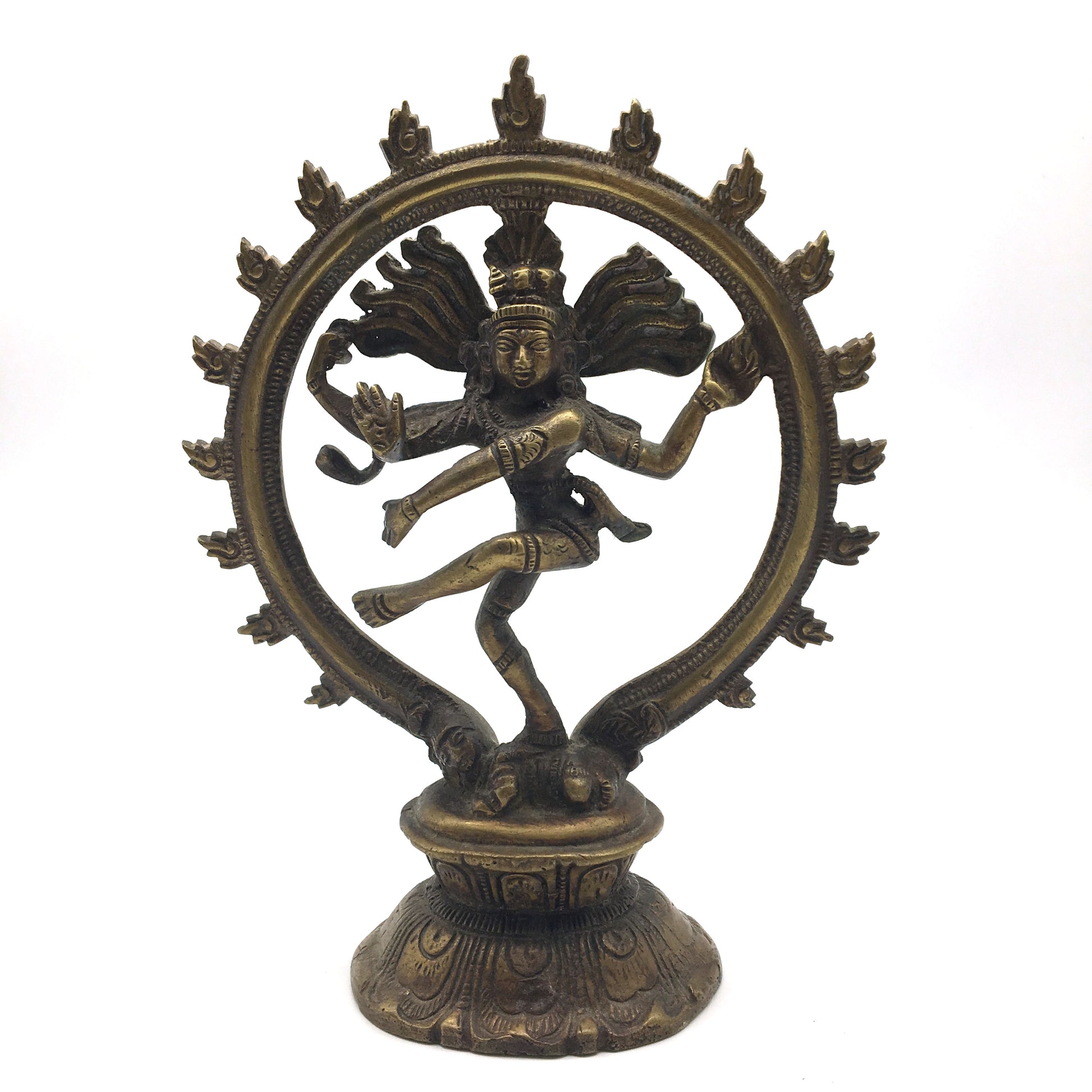 Vintage Handcrafted Brass India God Lord Nataraj Nataraja - Shiva Statue 7.75" - Montecinos Ethnic