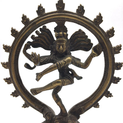 Vintage Handcrafted Brass India God Lord Nataraj Nataraja - Shiva Statue 7.75" - Montecinos Ethnic