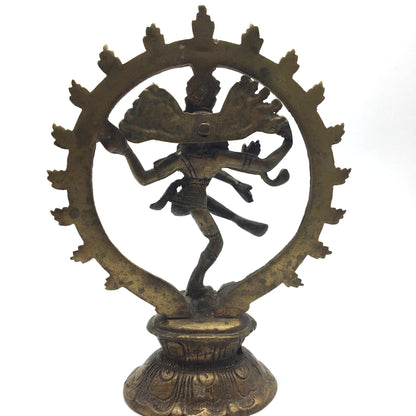 Vintage Handcrafted Brass India God Lord Nataraj Nataraja - Shiva Statue 7.75" - Montecinos Ethnic