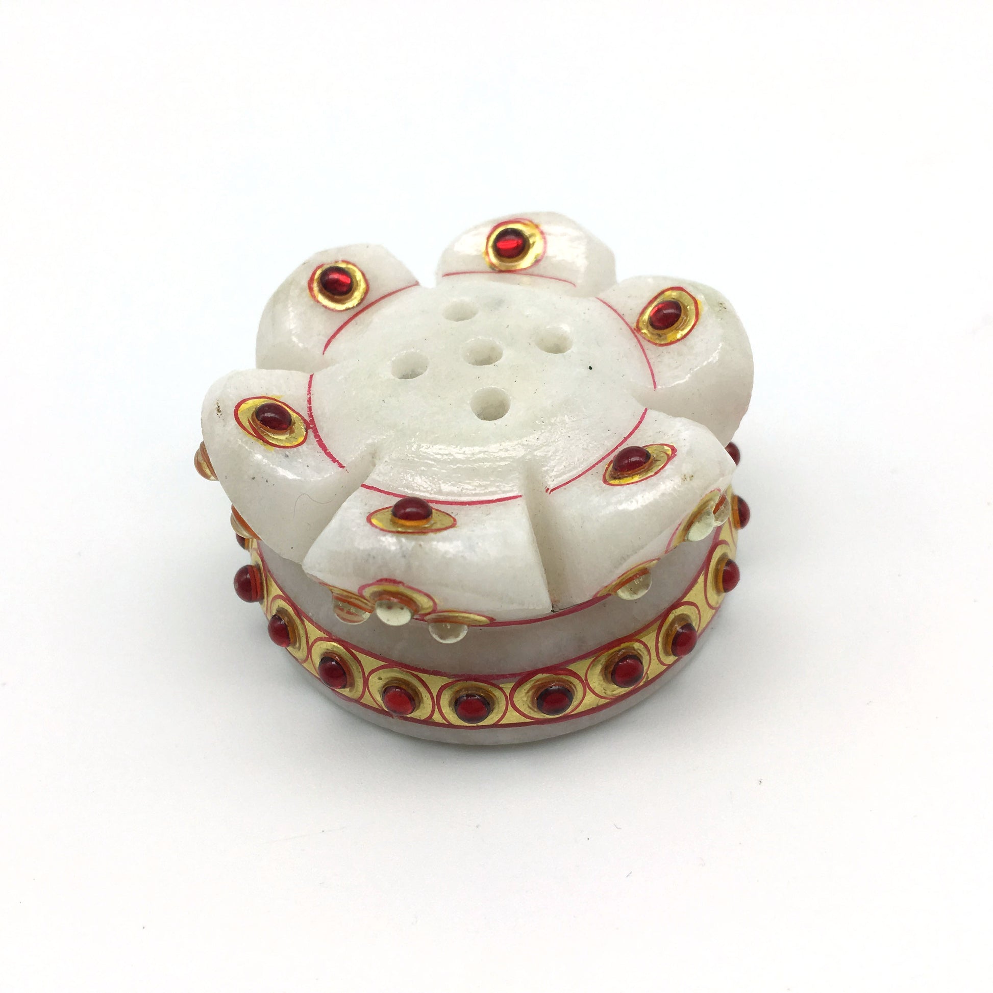 Handcrafted Marble Flower Shaped Decorative Incense Burner for Stick Incense - Montecinos Ethnic