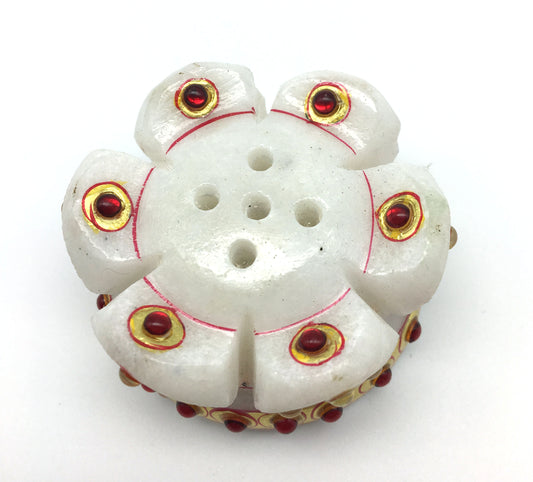 Handcrafted Marble Flower Shaped Decorative Incense Burner for Stick Incense - Montecinos Ethnic