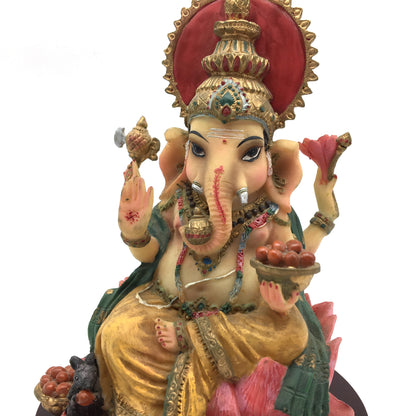 Ganesh Ganapati Hindu Elephant God Remover of Obstacles Figurine Statue 7.5”