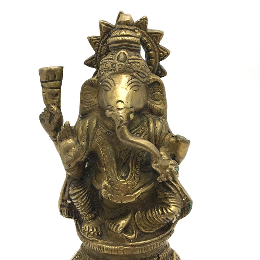 Handcrafted Brass Ganesh Ganapati India Elephant God Statue – Obstacle Remover 6 - Montecinos Ethnic