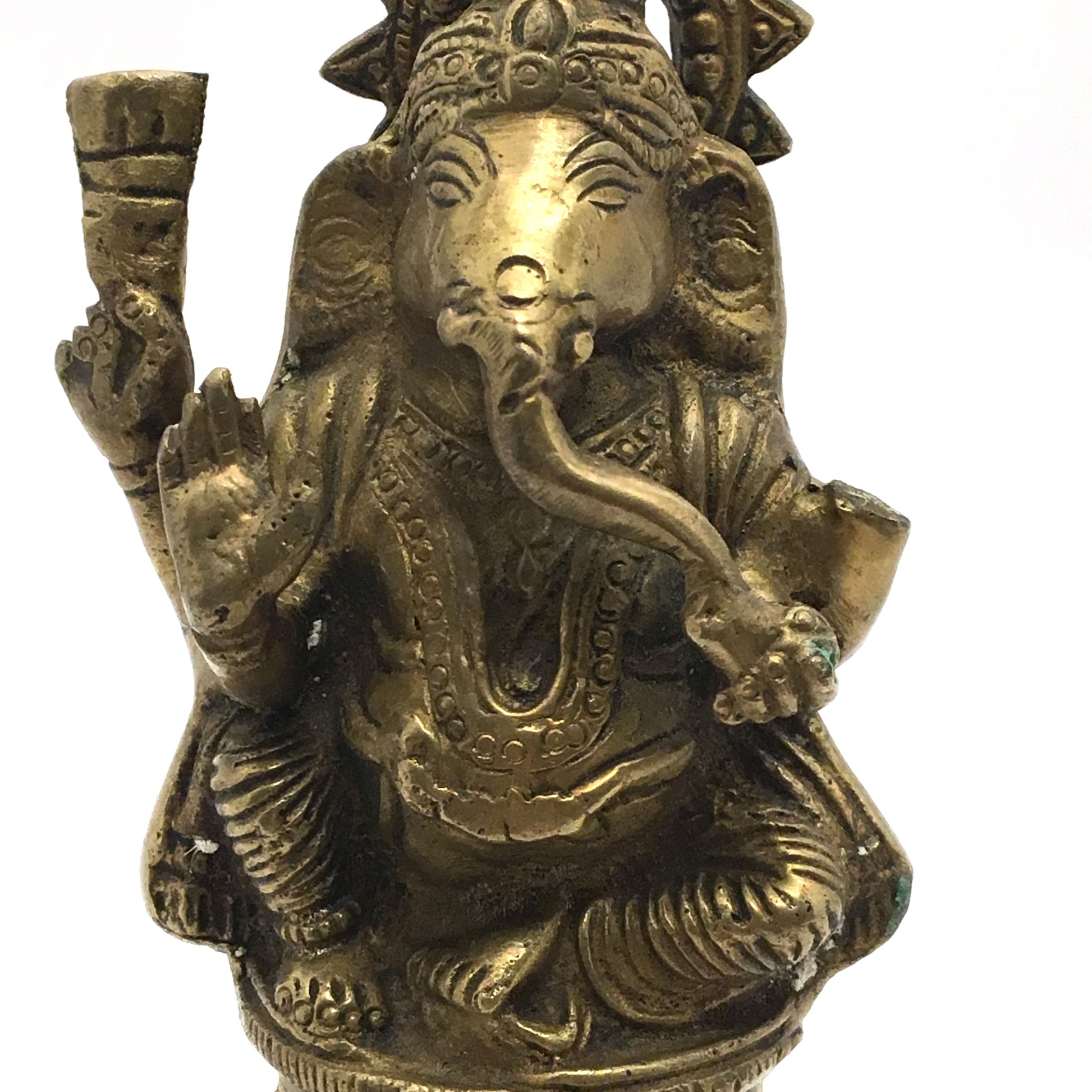 Handcrafted Brass Ganesh Ganapati India Elephant God Statue – Obstacle Remover 6 - Montecinos Ethnic