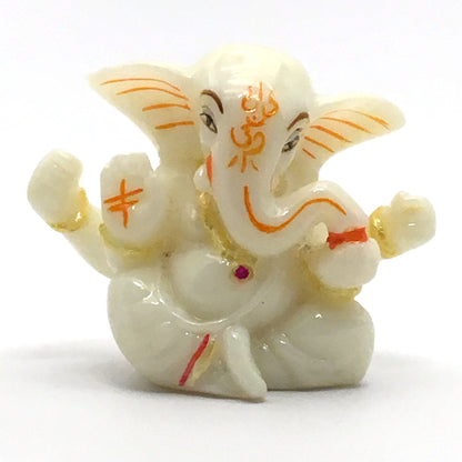 Handmade Set of 2 Ganesh Ganapati Hindu Elephant God Obstacle Remover Statue
