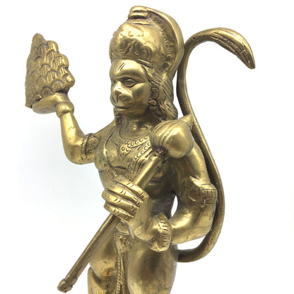 Handcrafted Brass India God Hanuman Hanumanji Murti Statue 10.5" -Monkey God