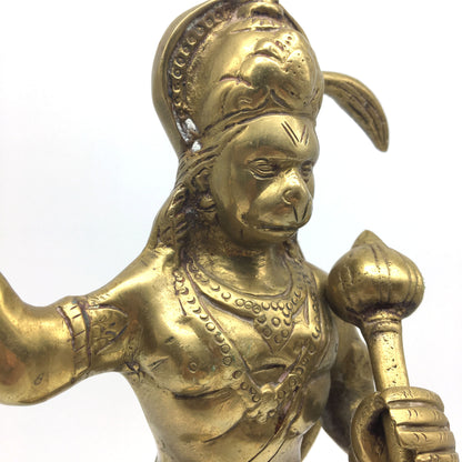 Handcrafted Brass India God Hanuman Hanumanji Murti Statue 10.5" -Monkey God