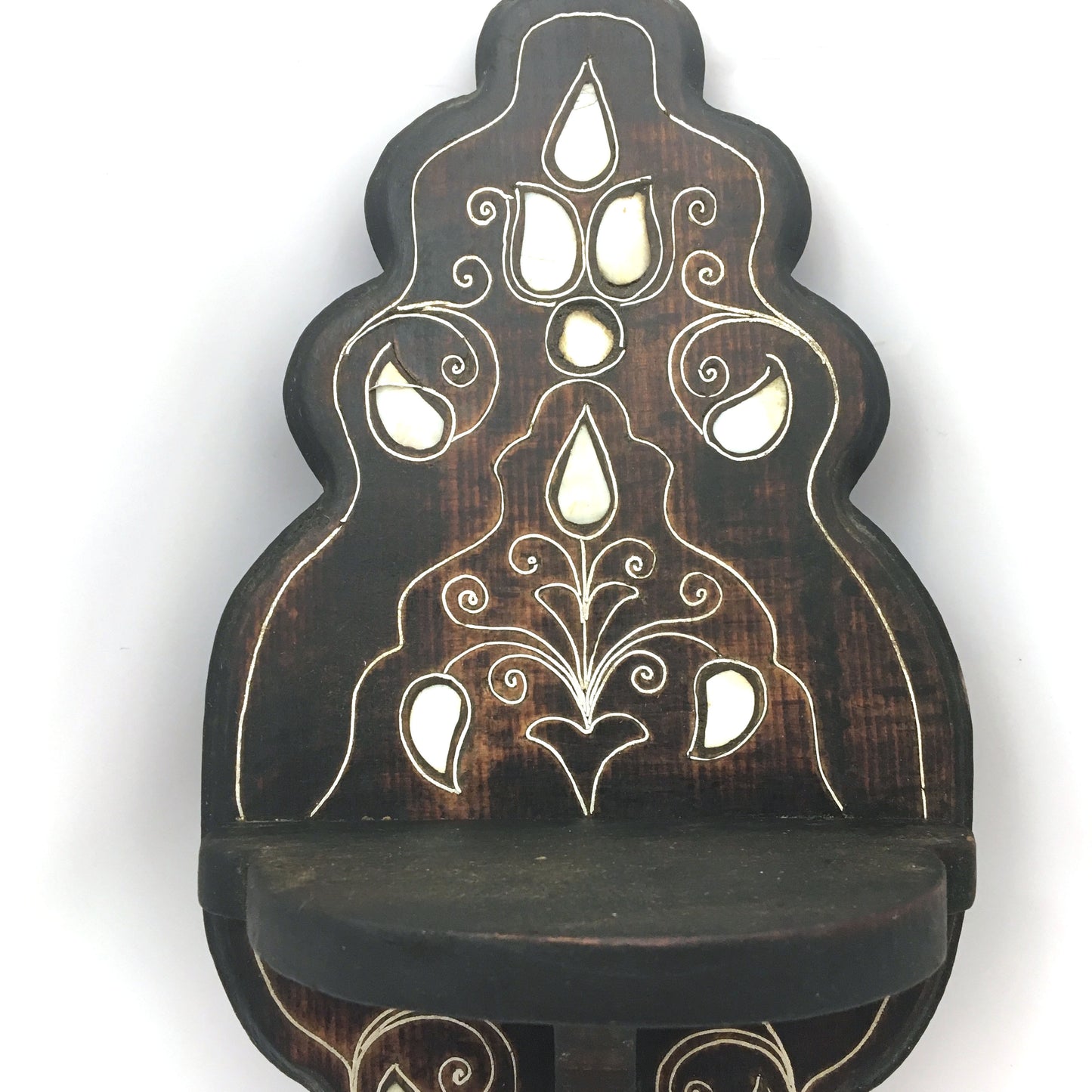 Ethnic Indian Home Decorative Wooden Hand-carved Wall Shelf / Wall Hanging