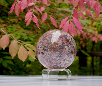 4.4 lbs. Leopardskin Jasper Sphere Natural Multicolor Gemstone Crystal Mineral Ball