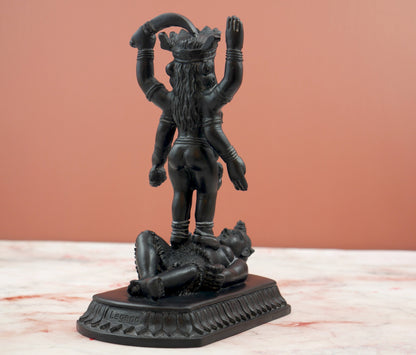 Black Kali Statue Kali Hindu Goddess Kali Shiva Handmade Altar Statue 7.5"