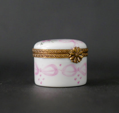 Limoges Porcelain Trinket Box | Miniature France Handmade Vintage Box - Signed