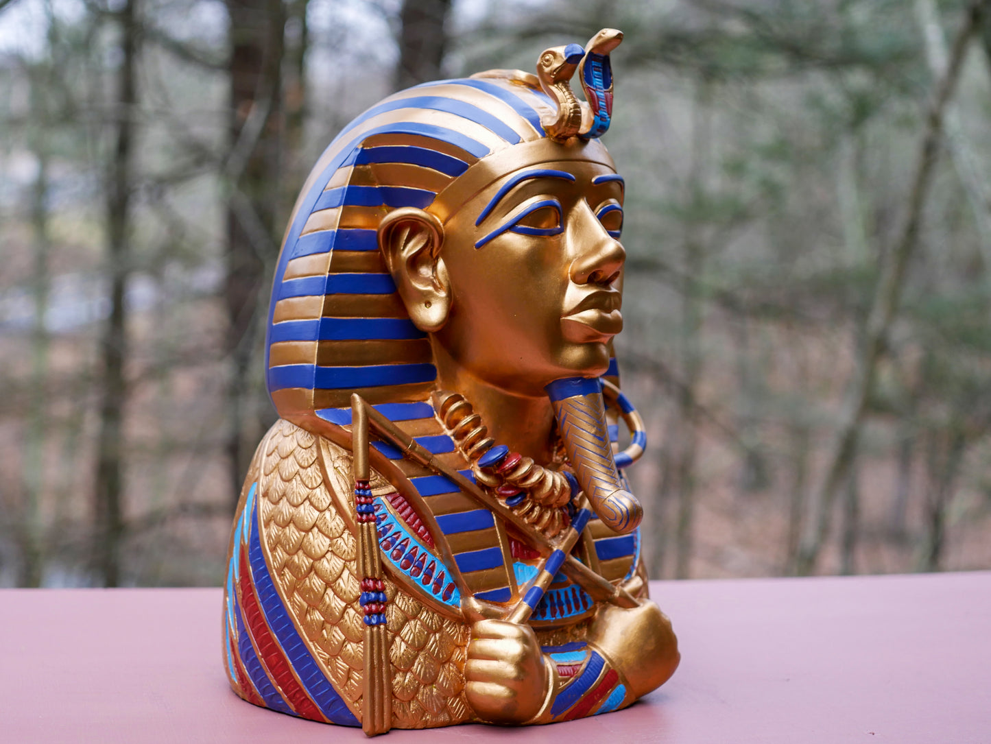 Large King Tutankamun Bust Sculpture Statue | Egyptian Home Decoration Gift 12.25"