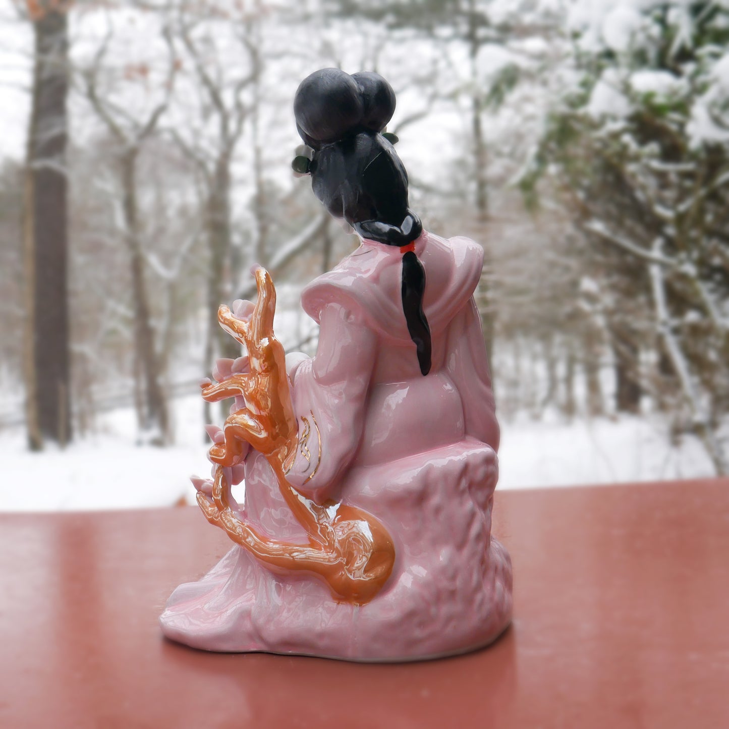 11.5" Porcelain Geisha Statue Sculpture - Amazing Detail - Handmade Collectible