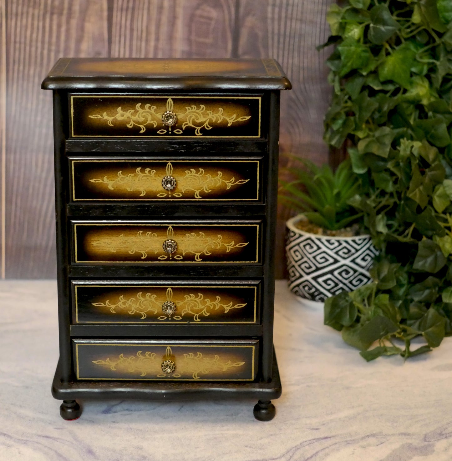 Chest Drawers Vintage Musical Jewelry Box - Wooden Handmade Jewelry Box 11.5"