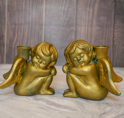 Ceramic Cherub Candle Holder