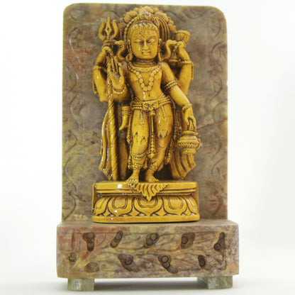 Trishul Shiva Resin Soapstone India God of Destruction Lord Siva Statue Idol 6'' - Montecinos Ethnic
