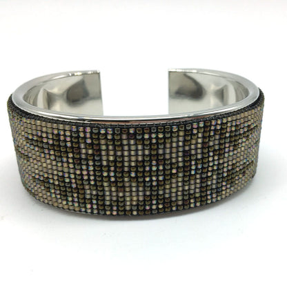 Handcrafted Beaded Inlay Cuff Bracelet - Unisex