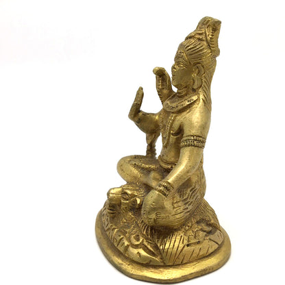 Brass Hindu God Lord Shiva Siva Holding Trishul Statue 4" -Handcrafted