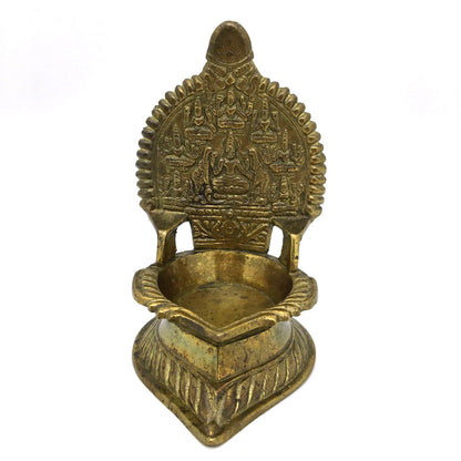 Vintage Brass Oil Diya Aarti Deepak Lamp Puja Offering - Goddess Lakshmi