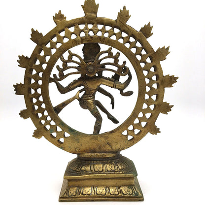 Brass India Dancing God Lord Nataraj Nataraja - Shiva Handcrafted Statue 8.75"