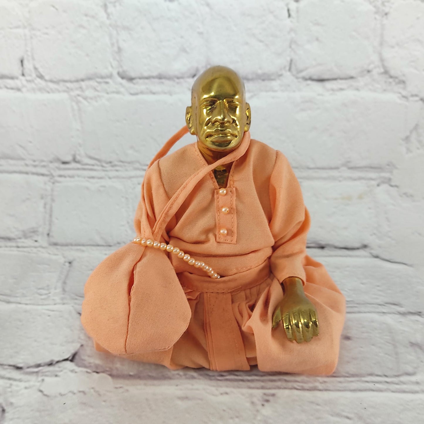 Prabhupada Handcrafted Brass India Bhaktivedanta Swami Murti Statue Figure 4.75"