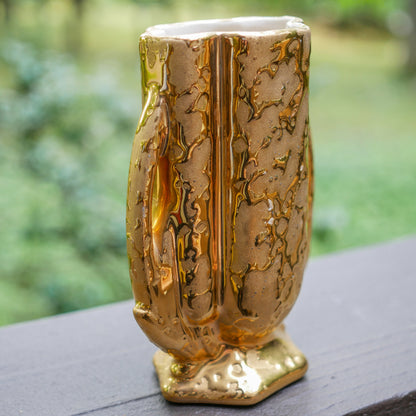 Vintage Weeping Gold McCoy Porcelain Vase 24k Gold - Home Decoration Gift