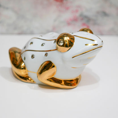 Vintage Chinese Feng Shui Frog | Porcelain Handmade Guild Good Luck Home Decor - 7.5" Long