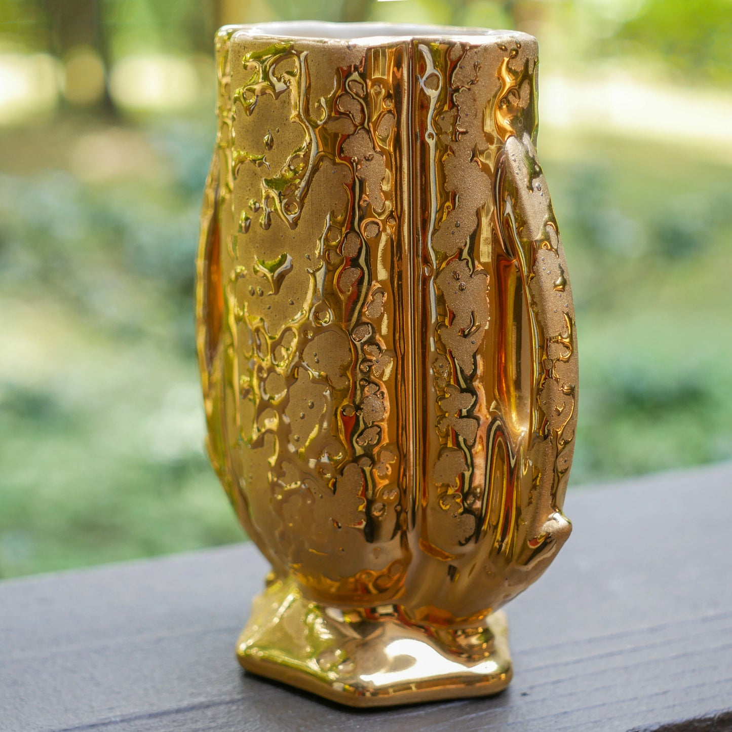 Vintage Weeping Gold McCoy Porcelain Vase 24k Gold - Home Decoration Gift