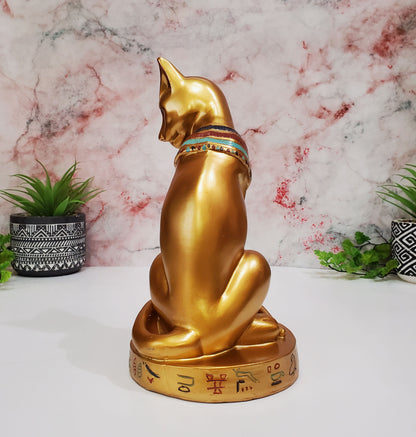 Vintage Egyptian Goddess Bastet Cat Sculpture | Bastet Goddess Altar Statue 9.5"