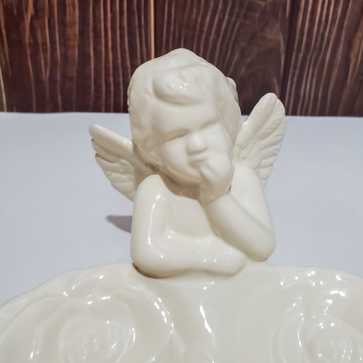 Cherub Angel Heart Shaped Candy or Soap Dish - Vintage New by World Bazaars Inc