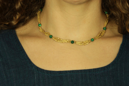 Handmade Tulasi Malachite Necklace
